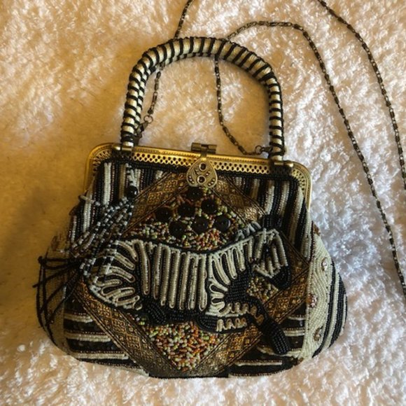 Vintage Beaded Zebra Purse - Picture 1 of 4